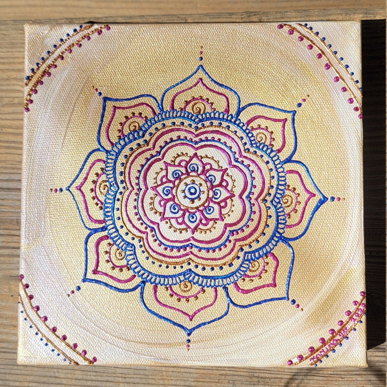 Honest Realization Original Mandala Painting | 8x8 Freehand Reiki Infused Intention Artwork