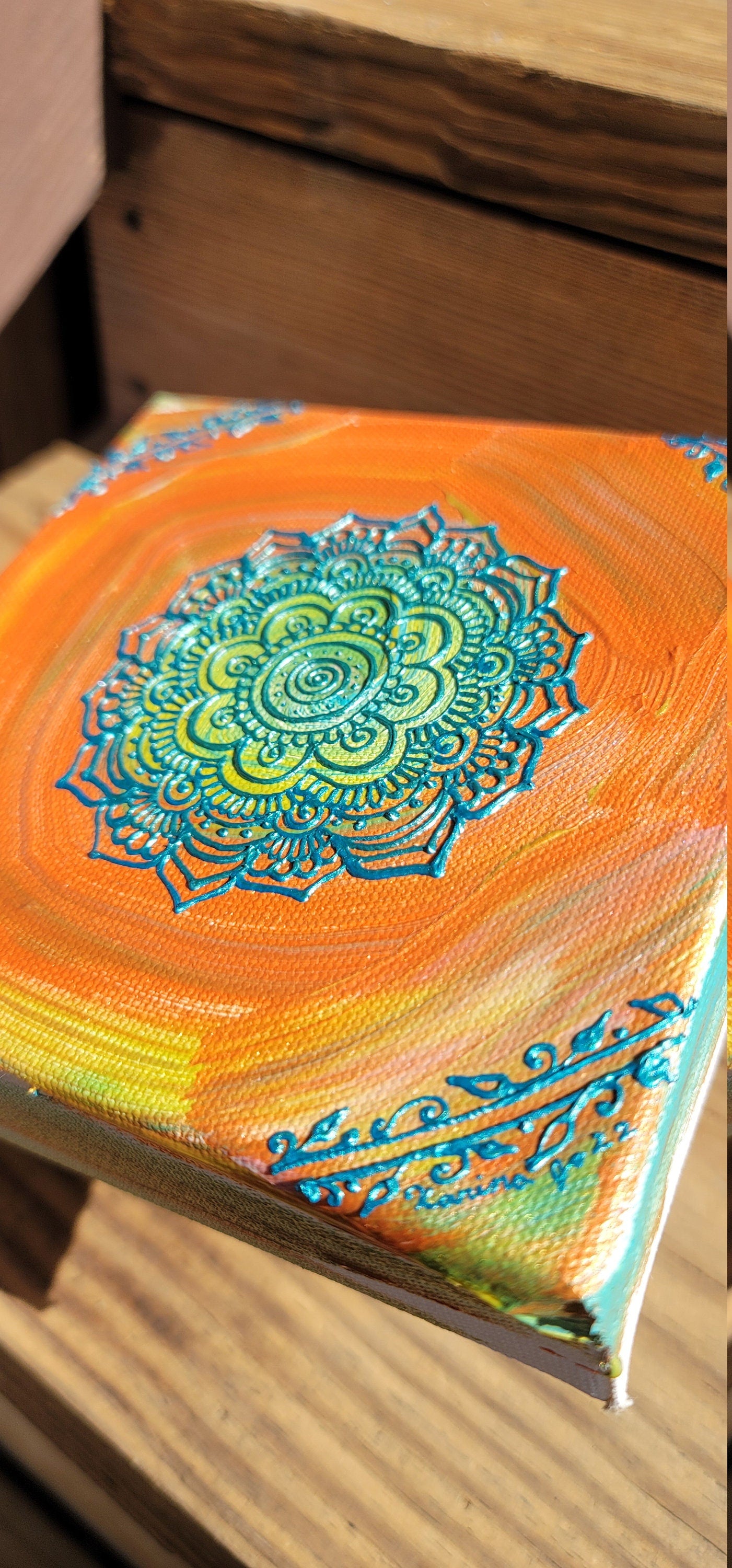 Play Original Mandala Painting | 6x6 Freehand Reiki Infused Intention Artwork