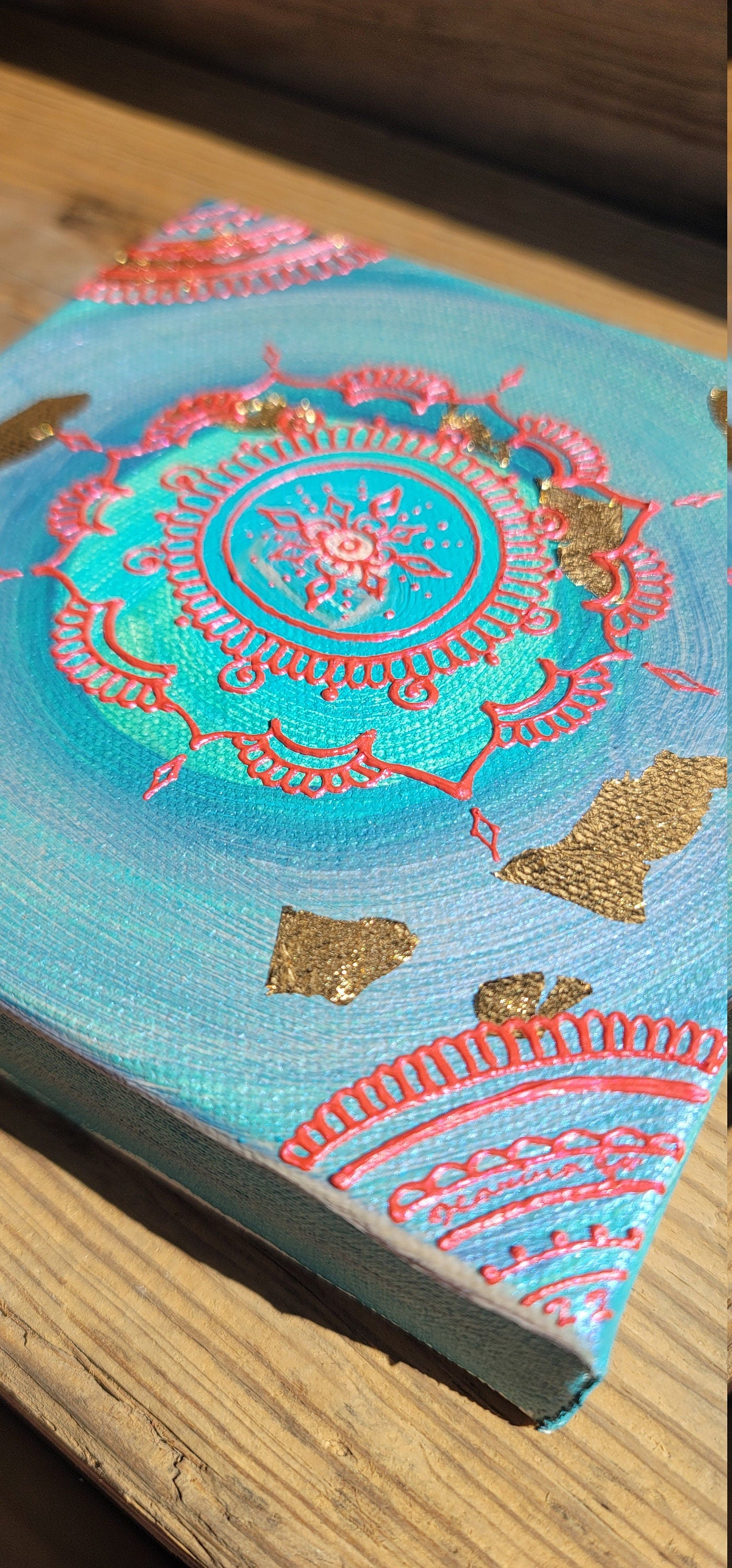 Hopefully Detached Original Mandala Painting | 6x6 Freehand Reiki Infused Intention Artwork