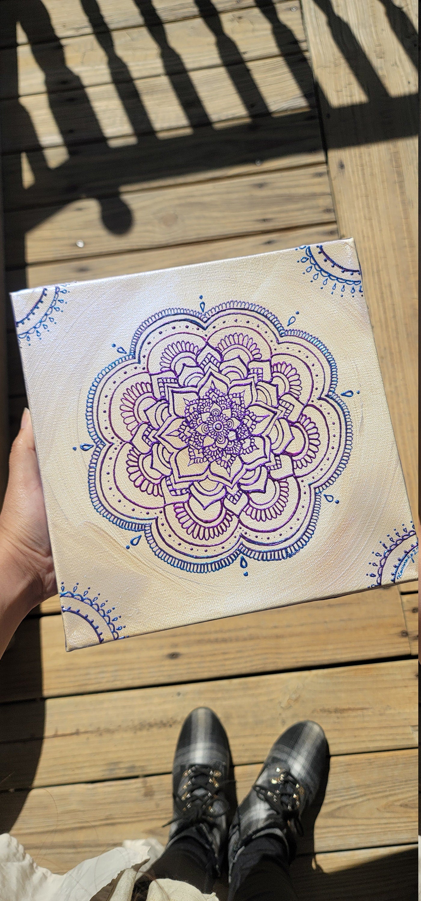 Divine Intuition Original Mandala Painting | 10x10 Freehand Reiki Infused Intention Artwork